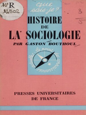cover image of Histoire de la sociologie